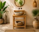 mueblde de baño de madera perfecto para aseos o baños pequeños