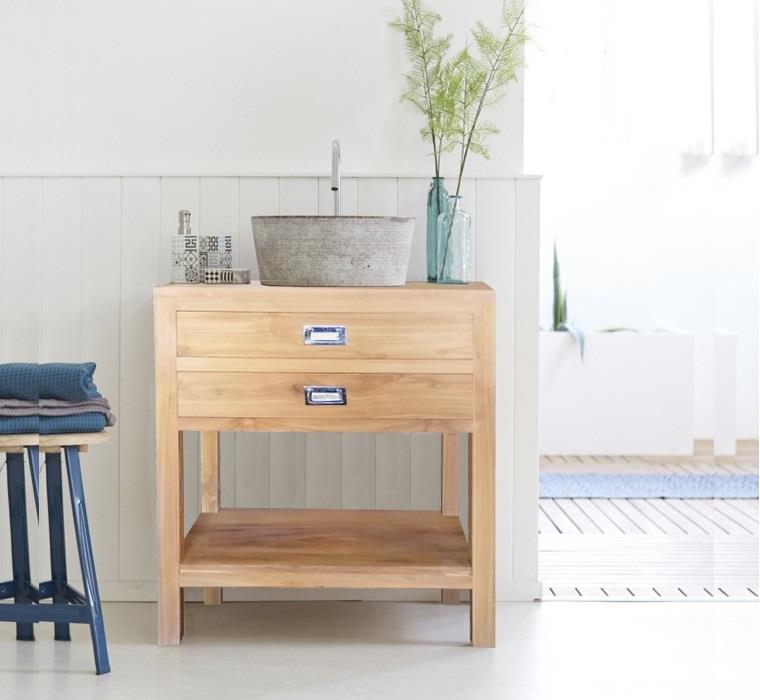 Mueble de baño madera maciza teca Nantes