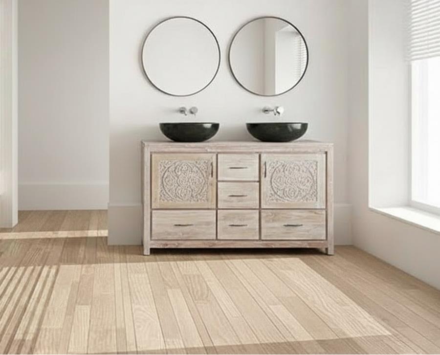 Mueble de baño Delhi madera maciza de teca