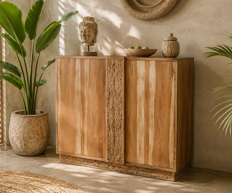 Mueble zapatero balinés madera de teca