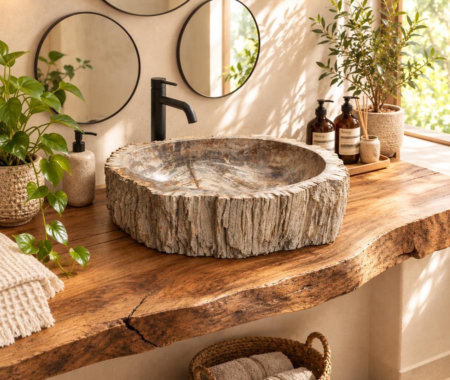 Lavabo de madera fosilizada del Cretacico