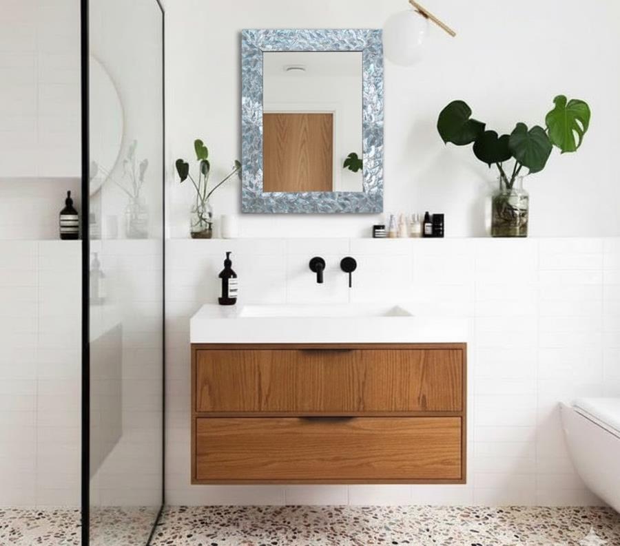 Espejo realizado con auténtico nácar de abalon