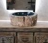 Lavabo madera fósil Sofia | 4713 | Reformas de baño en Alcala de Henares, Guadalajara, Madrid y alrededores. Muebles de baño de madera a medida. Lavabos de piedra