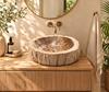 Lavabo madera fosilizada Fuji | 4893 | Reformas de baño en Alcala de Henares, Guadalajara, Madrid y alrededores. Muebles de baño de madera a medida. Lavabos de piedra