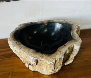 Lavabo de madera fosilizada Taipéi | 4762 | Reformas de baño en Alcala de Henares, Guadalajara, Madrid y alrededores. Muebles de baño de madera a medida. Lavabos de piedra