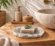 Jabonera piedra de ónix 20x12 cm | 4888 | Reformas de baño en Alcala de Henares, Guadalajara, Madrid y alrededores. Muebles de baño de madera a medida. Lavabos de piedra