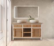 Mueble de baño Toscana | 4741 | Reformas de baño en Alcala de Henares, Guadalajara, Madrid y alrededores. Muebles de baño de madera a medida. Lavabos de piedra