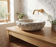 Lavabo de Ónix Ibiza | 4864 | Reformas de baño en Alcala de Henares, Guadalajara, Madrid y alrededores. Muebles de baño de madera a medida. Lavabos de piedra