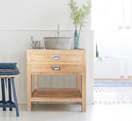 Mueble de baño Nantes madera maciza teca | 4644 | Reformas de baño en Alcala de Henares, Guadalajara, Madrid y alrededores. Muebles de baño de madera a medida. Lavabos de piedra