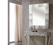 Espejo madera Ondas de Plata | 1543 | Reformas de baño en Alcala de Henares, Guadalajara, Madrid y alrededores. Muebles de baño de madera a medida. Lavabos de piedra