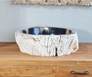 Lavabo madera fosilizada Petra | 4817 | Reformas de baño en Alcala de Henares, Guadalajara, Madrid y alrededores. Muebles de baño de madera a medida. Lavabos de piedra