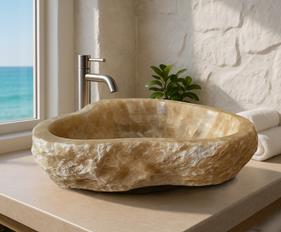 Lavabo de Onix Rodas | 4827 | Reformas de baño en Alcala de Henares, Guadalajara, Madrid y alrededores. Muebles de baño de madera a medida. Lavabos de piedra