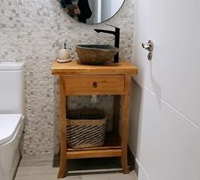 Mueble de baño Hanoi madera de teca | 4665 | Reformas de baño en Alcala de Henares, Guadalajara, Madrid y alrededores. Muebles de baño de madera a medida. Lavabos de piedra