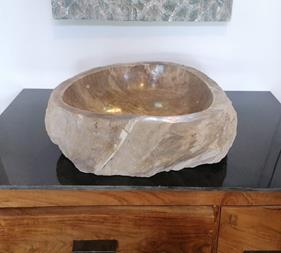Lavabo de madera fósil | 4724 | Reformas de baño en Alcala de Henares, Guadalajara, Madrid y alrededores. Muebles de baño de madera a medida. Lavabos de piedra