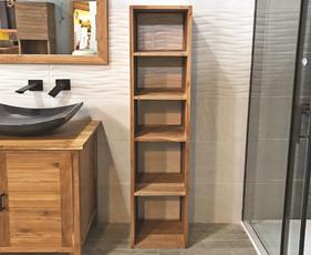 Estantería soho madera teca | 60 | Reformas de baño en Alcala de Henares, Guadalajara, Madrid y alrededores. Muebles de baño de madera a medida. Lavabos de piedra