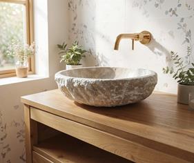 Lavabo de Ónix Ibiza | 4864 | Reformas de baño en Alcala de Henares, Guadalajara, Madrid y alrededores. Muebles de baño de madera a medida. Lavabos de piedra